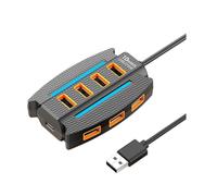 Giuneuow 1.2 M USB Hub 10 Port USB 2.0 Splitter Card Reader USB Expander for Laptop PC Keyboard Mouse Hard Disk Flash Drive Black