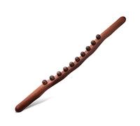 Giuneuow 10 Beads Guasha Scraping Stick Wooden Massage Tools for Neck and Back Pain Stomach Body Shaping Anticellulite Leg