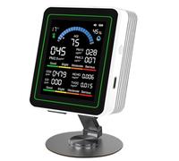 Giuneuow 10 in 1 Indoor Air Quality Monitor C02 Lemperature Humidity HCHO TVOC PM2.5 PM10 CO AQl Meter Formaldehyde Monitor White