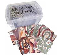 Giuneuow 100 Envelopes Money Saving Challenge Budget Planning Handbook Mastering the Progress with Storage Box for Repay E Easy to Use 18.5 X 12cm