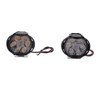 Giuneuow 2Pcs 6 Led Motorcycle Light Headlight Assembly 10W 1000Lm Universal Scooter ATV Fog Spotlight 6000K White Car Drl Lamp