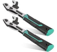 Giuneuow 2Pcs Adjustable Pipe Wrench Multifunctional Self-Locking 0.28"-0.6"(7-15mm) Auto