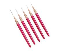 Giuneuow 5PCS 7/9/11/15/25mm Nail Liner Brush Set UV Gel Nail Brushes Kits French Stripe Line Painting Drawing Flower Pen Tools, C