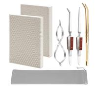 Giuneuow 7pcs Jewelry Soldering Kit,2 Honeycomb Soldering Block, 1 Copper Tongs,2 Soldering Tweezers,1 Metal Clip,1 Storage Bag