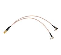 Giuneuow 8 inch SMA Female to Y type 2 X TS9 Angle Male Connector Splitter Combiner Cable,gold&silver