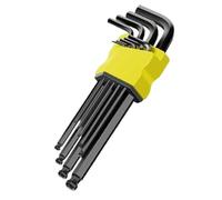 Giuneuow 9pcs High-Strength Hex Wrench Screwdriver Ideal for Motorcycles & Bicycles Universal Torque,Long Metric