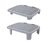 Giuneuow Adjustable Cat Ramp for Litter Box Elevated Cat Litter Ramp for Cat Litter Boxes Double Layered Litter Trapper