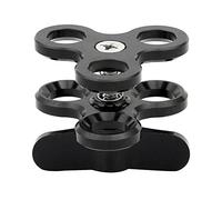 Giuneuow Ball Clamp 3 Holes Diving Lights Arm Ball Butterfly Clip Mount Bracket for Action Camera Flashlight Tripod,Black
