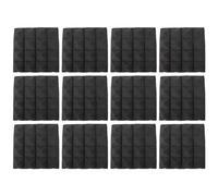 Giuneuow Charcoal Acoustic Foam Tiles Soundproofing Foam Panels Studio Sound Padding 2 x 10 x 10 Inch(Black)