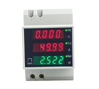 Giuneuow D52-2058 Wattmeter Din Rail Volt Current Meter Power Factor Digital Meter AC80-300V Multi-Function Kwh Hz Meter 0-100A Hole Diameter 15.5mm (External Transformer)