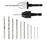 Giuneuow Fast Change Converter 1/4 Inch Hex Drill Chuck Adapter Keyless 2Pcs with 20Pcs Drills, for Impact Driver