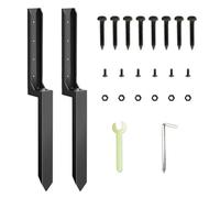 Giuneuow Fence Repair Kit 2X Thickened Metal Fence Support Stakes Solid Ground Spike Quick Fix Post Stabilizer for Repair Tilted