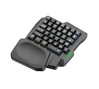 Giuneuow Gaming Keyboard Single Hand Usb Wired 35key Ergonomics RGB Backlight Mini Keyboard for Laptop Desktop PC Smartphone