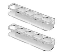 Giuneuow Insulin Vial Storage Rack, 5-Slot Organizer Holder, Fits Standard 10ml U-100 Vials, Acrylic, Space Saving 2 Pack