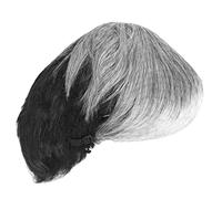 Giuneuow Men Short Straight Wig Ombre Grey Black Synthetic Wig for Male Hair Fleeciness Realistic Natural Toupee Wigs