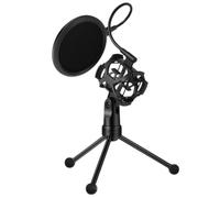 Giuneuow Microphone for RECORD Mic Stand Tripod Isolation Shield Filter Professional Anti-Handling Vibration Support for Recordings