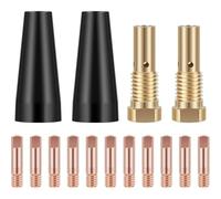 Giuneuow MIG Welding Kit 15Pcs 0.8/0.9mm Brass Welding Tips Replacement for Weld 261308 306 Welder Accessories