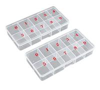 Giuneuow Nail Tip Box Empty Nail Tips Organizer Storage Fingernail Box Spaces Storage Case Container Nail Box Grid Box