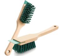 Giuneuow Outdoor Boot Scrub Brush Lawn Mower Stiff Bristle Brush 2 Pcs Heavy Duty Hard Bristle Scraper Scrubbing Brushes