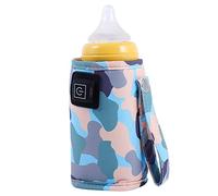 Giuneuow Universal USB Milk Water Warmer Travel Stroller Insulated Bag Portable Nursing Bottle Heater Camouflage-Blue
