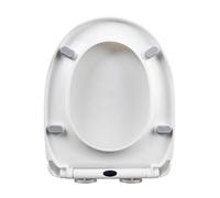 Giural 2E 42x34cm,Toilet Seat SLow Close White D Shaped Soft Close Toilet Seat - Top Fixing, Quick Realease Toilet Lid Loo Seat for Easy Cleaning, PP Material