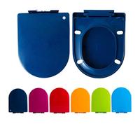 Giural Navy blue,D Shape Toilet Seat Soft Close, Quick Release Toilet Seats for Easy Clean, PP Material Simple Top Fixing Colored Loo Seat Toilet Lid D Shaped