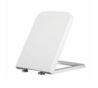 Giural Quick Release Toilet Seat Soft Close, Square, 36 * 47Cm Top Fix Adjustable Hinges, Easy Installation, PP Material Toilet Lid, White Rectangular Toilet Seats