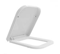 Giural Rectangular Square Toilet Seat Soft Close Quick Release Elongated Square Loo Seat Easy Cleaning, Easy Installation with Adjustable Hinges White,36 * 47cm
