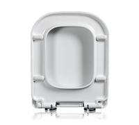 Giural Rectangular Square Toilet Seat Soft Close, Toilet Seats Quick Release Loo Seat Easy Cleaning, Easy Installation with 360° Adjustable Hinges, White,36×45cm