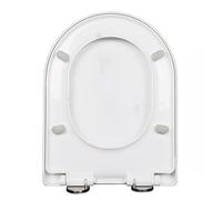 Giural Soft Close Toilet Seat Quick Release Adjustable Stainless Hinges, Thicken D/U Shape Toilet Seats Cover for Easy Cleaning & Simple Top Fixing - White Toilet Lid, PP,36x46cm
