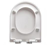 Giural V/D/U Shape Toilet Seat Cover Quiet-Close and Slow Close Toilet Seat with 360° Adjustable Hinges, One-Click Quick Disassembly, Easy to Install and Clean, White PP Toilet Lid,42x33.5cm
