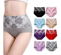 Giurui Bloomypink High Waist Incontinence Panties, Leakproof Underwear for Women Incontinence Leak Proof Protective Pants, Ever Dry Leak Proof Panties (4X-Large, 8 Pcs)