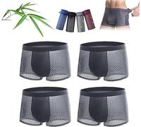 Giurui Boxhero Bamboo Fiber Boxer Briefs, Boxer Briefs Underwear for Men, Bamboo Fibre Boxer Shorts, Softness Breathability, Nylon Breathable Men's Underwear