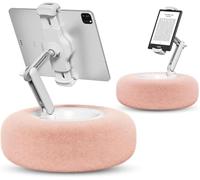 Giurui Chill Nest Phone Holder - Phone Holder Snack Bowl Fluffy, Portable Phone Stand, Adjustable 360° Rotating Clip & 180° Foldable Arm, Tablet Stand Pillow for Reading, Universal Compatible (Pink)