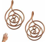 Giurui Copper Palm Ring Reiki Spiral Hand Rings for Meditation & Energy Healing, Handmade Ring, Handmade Copper Cuffs for Crystal Work, Manifestation, And Chakra Balancing (2 Pcs)