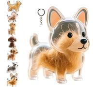 Giurui Dog Hair Collector Keychain Charm Memorial Storage Box, Pet Hair Memorial Keepsake, Transparent Cute Keychain, Transparent Pet Hairs Keychain, Cute Pet Hair Collection Bottle (A)