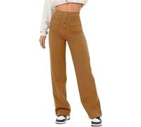 Giurui Flexipants Petite, Women's Casual High Waist Stretch Pants, Flexipants, Flexipants Women, Flexipants Petit, Cozy Stretch Pants with Pockets, Straight Leg Pants, Wide Leg Trousers (Khaki, M)