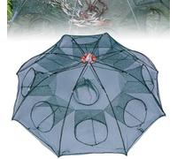 Giurui Foldable Fishing Trap, 12 Holes, Aluminium Frame, Nylon Net, Zipper Closure, Modern Style, Fishing Technique: Cast Net, Perfect for Catching Fish, Shrimp, Crab, Crawfish