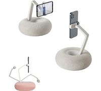 Giurui Fuzzy Bowl with Kindle Holder, Fuzzy Bowl Kindle Holder, Tablet Pillow Stand, Adjustable Phone Holder for Bed,Cute Plush Kindle Holder Pillow for Phone with Detachable Bowl (White)