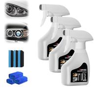 Giurui Headlight Restorer, Headlight Cleaner, Headlight Restoration Spray, Headlight Refurbishment Kit, for Yellowing & Scratches Polishing Cleaner, Improve Nighttime Visibility (3 Pcs)