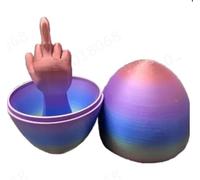 Giurui Middle Finger Easter Eggs - Surprise Middle Finger Eggs, Middle Finger Easter Egg, 3D-Printed Easter Surprise Eggs, Creative Middle Finger Easter Eggs Filled Home Decorations (Style A)