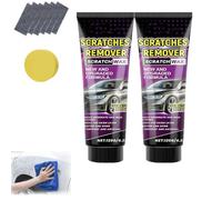 Giurui Nano Sparkle Cloth Car Scratch Remover Set, Deep Scratch Repair, Magic Nano Sparkle Cleaning Cloth Car Scratch Remover, Nano Sparkle Cloth and Car Scratch Repair Paste (2 Pcs)