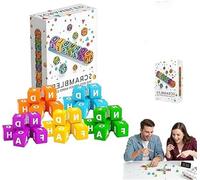 Giurui Scrambled Dice Word Game for 1-5 Players - Brain Exercise Party Game, Educational Vocabulary Building, Fun Spelling Letter for Group Word-Play Challenge, Gift for Family Fun and Kids (1 Pcs)