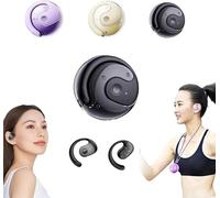Giurui Small Coconut Ball Bluetooth Earphone, on Clip Ear Wireless High Sound Quality Noise Canceling Sports Bluetooth Headphones, for Trucker Office (Black)