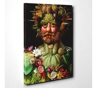 Giuseppe Arcimboldo Rudolf II as Vertumnus Canvas Print | Gallery Wrapped 30mm Frame Wall Art | 30x20 inches | Ready to Hang | Modern Picture | Living Room Bedroom Lounge Office