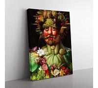 Giuseppe Arcimboldo Rudolf Ii As Vertumnus Classic Painting Canvas Wall Art Print Ready to Hang, Framed Picture for Living Room Bedroom Home Office Décor, 76x50 cm (30x20 Inch)