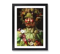 Giuseppe Arcimboldo Rudolf Ii As Vertumnus Classic Painting Framed Print | A4 Black Framed Wall Art | Ready to Hang | Classic Historical Picture | Living Room Bedroom Lounge Office