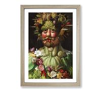Giuseppe Arcimboldo Rudolf II as Vertumnus Framed Print | A2 Oak Framed Wall Art | Ready to Hang | Modern Nature Picture | Living Room Bedroom Lounge Office