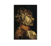 Giuseppe Arcimboldo The Earth Animal Composition Wall Art Print - Mannerism Style Home Decor Featuring Deer, Lion, Sheep And Wildlife Painting On Canvas Wall Art Scroll Picture Print Living Room Walls