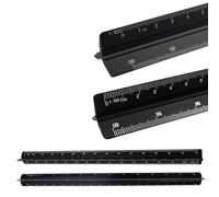 GIUSOBG 2 Pieces Architectural Ruler, Aluminium Scale Ruler, Metric Scales 1:20 1:25 1:50 1:75 1:100 1:125/1:100 1:200 1:250 1:300 1:400 1:500 for Architects, Engineers ure (black)